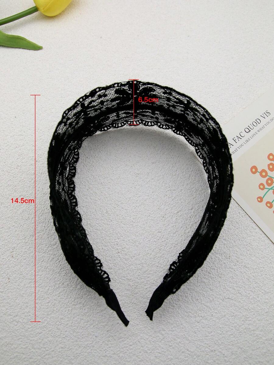 Wide Edge Lace Floral Elastic Headband
