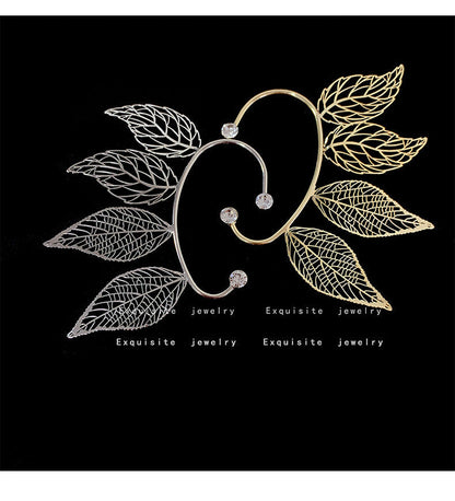 Leaf-shaped Cuff Earrings