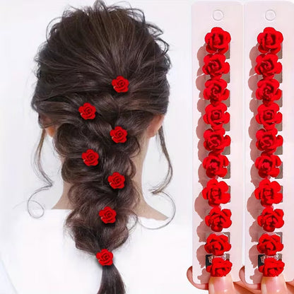 Rose Flower Hair Clips