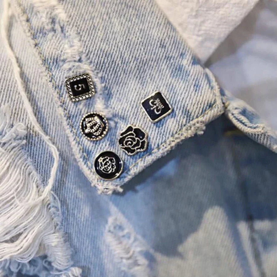 Button Brooch Safety Pins for Women's Clothing