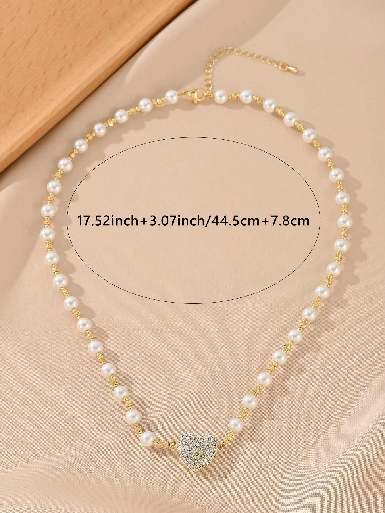 Magnetic Pearl Heart Necklace