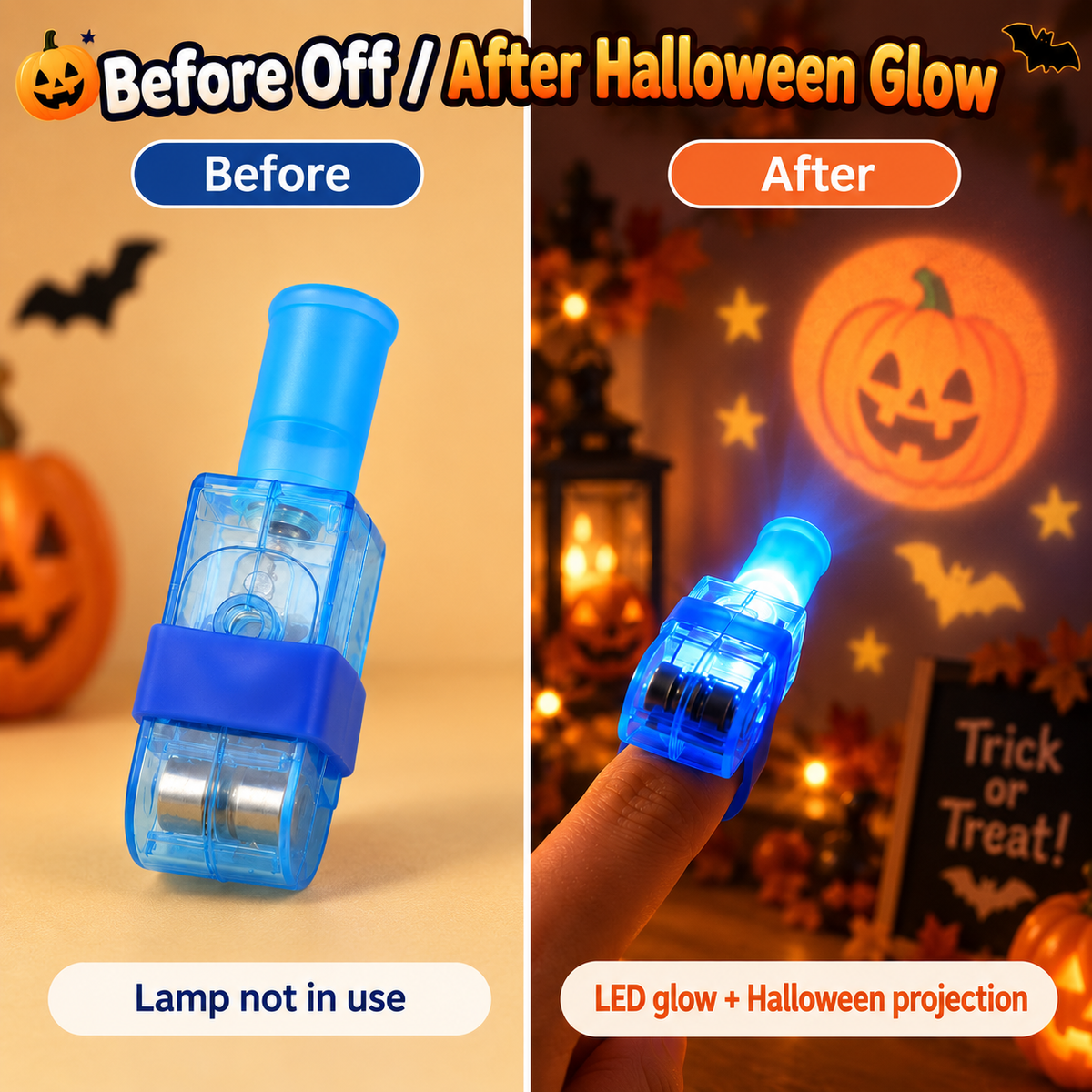 Halloween Projection Finger Lights – Finger Ring Toy