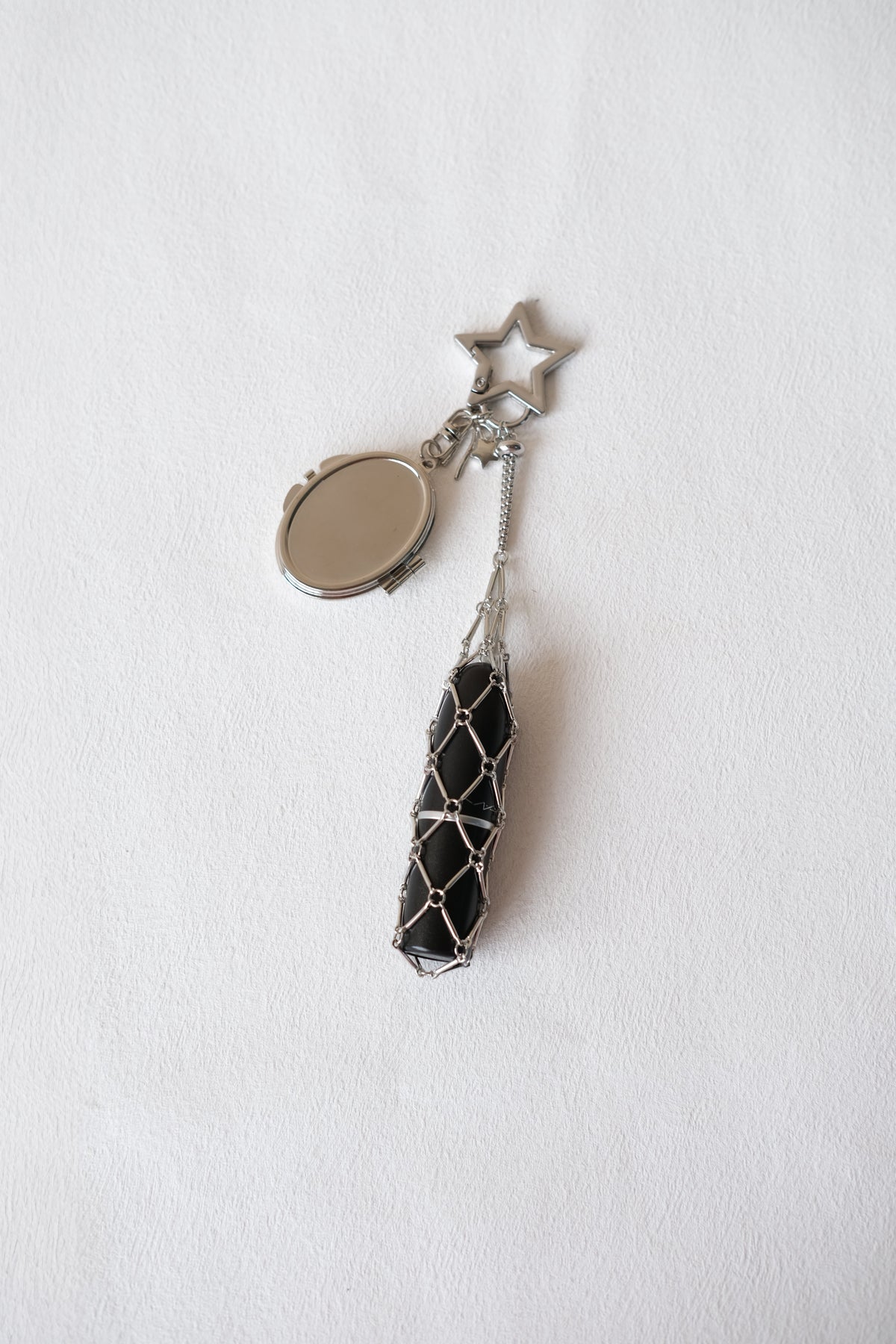 Classic Silver Lipstick Charm - Star Shape