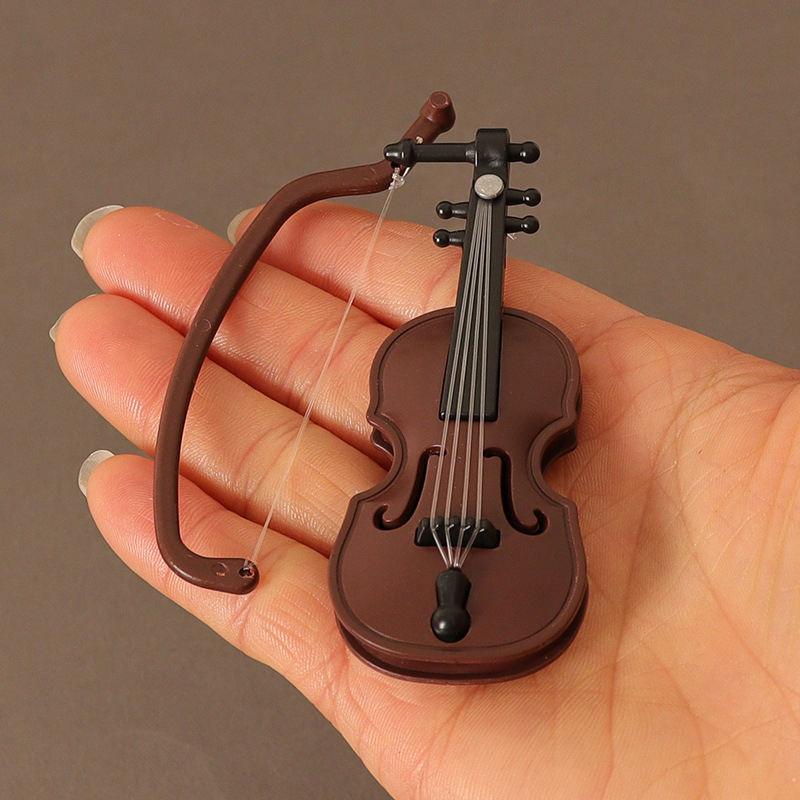 🎻 Mini Wooden Violin with Bow – Cute Decorative Piece 🎻