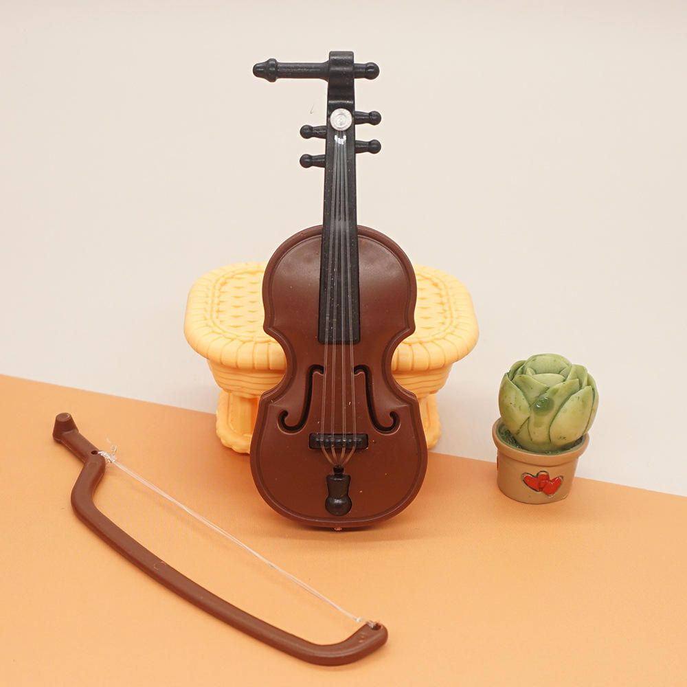 🎻 Mini Wooden Violin with Bow – Cute Decorative Piece 🎻