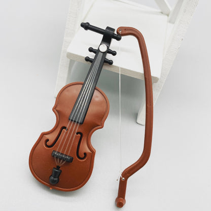 🎻 Mini Wooden Violin with Bow – Cute Decorative Piece 🎻