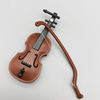 🎻 Mini Wooden Violin with Bow – Cute Decorative Piece 🎻