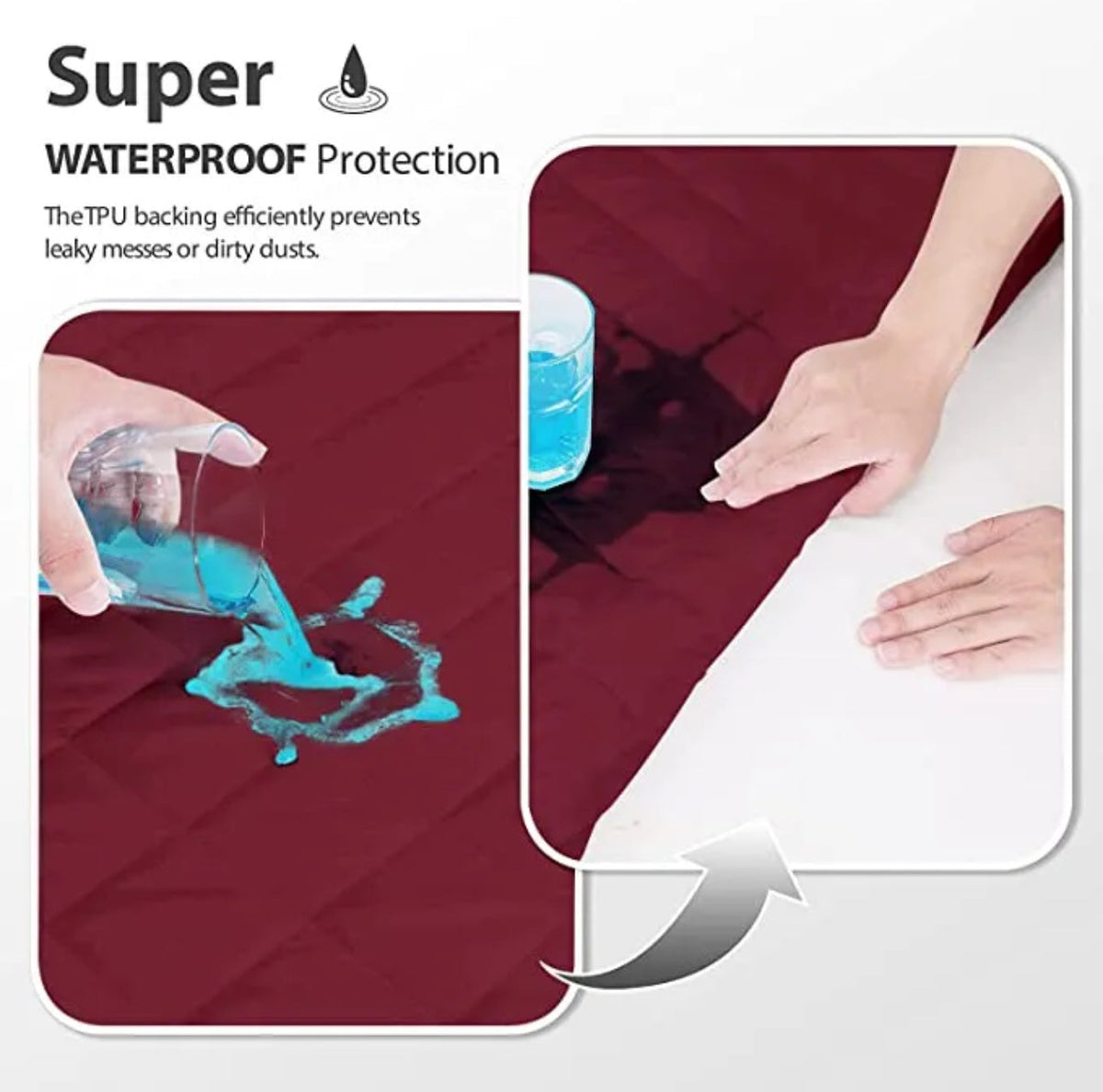New Premium Quilted Waterproof Mattress Protector For Double Bed