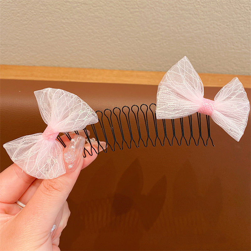 Girls Flower Bow Hair Comb