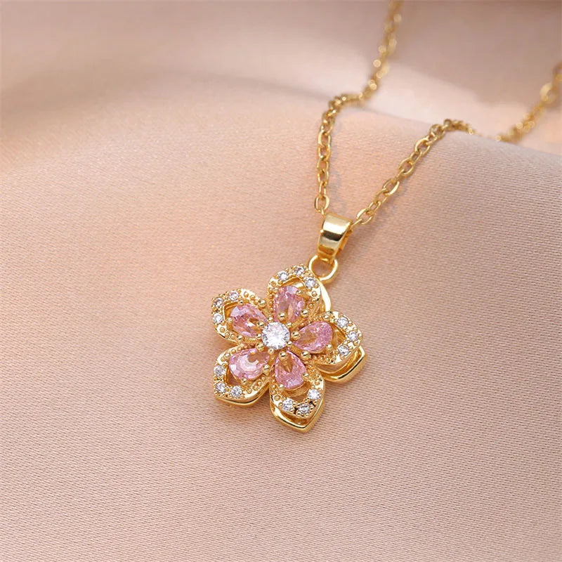 Aurielle Rotating Blossom Necklace