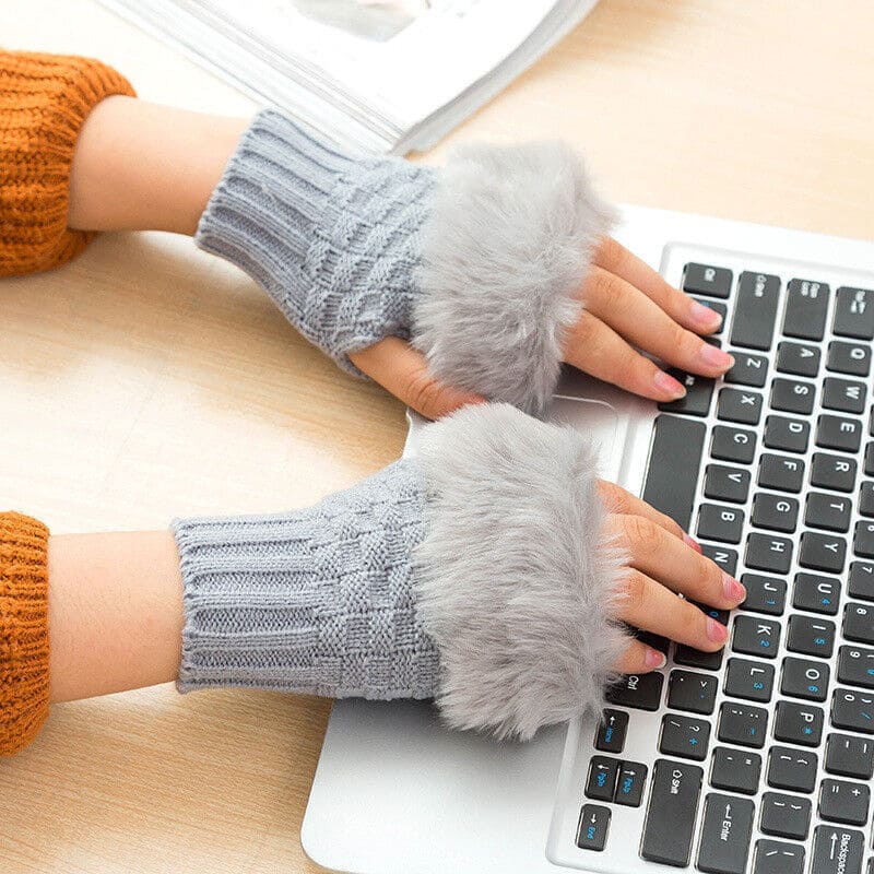 Winters Rabbit Fur Gloves
