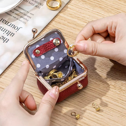 Portable Vintage-Inspired Genuine Leather Jewelry Case