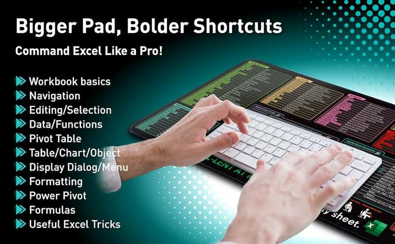 Shortcuts Mouse Pad for Excel Windows